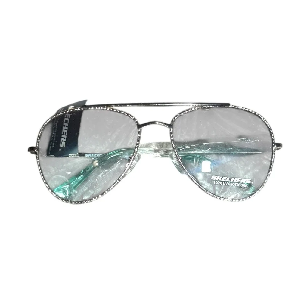 Skechers SE6083 Women's Aviator Sunglasses Silver Braided Gradient Smoke Lens